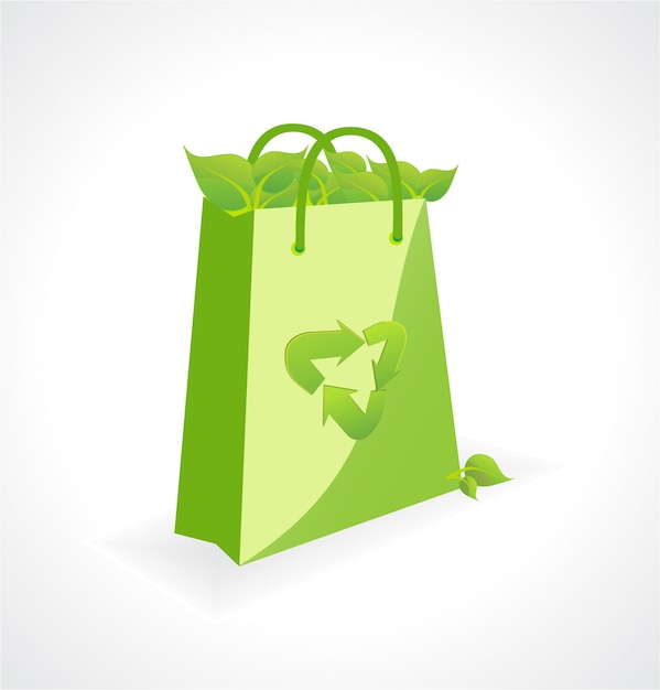 Green bag with recyclesymbol