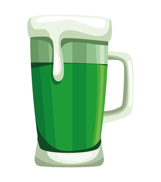 Free Vector green beer jar drink isolated icon