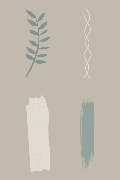 Free Vector green and beige tone banner set vector