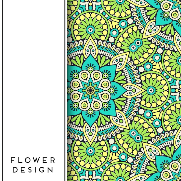 green and blue floral mandala