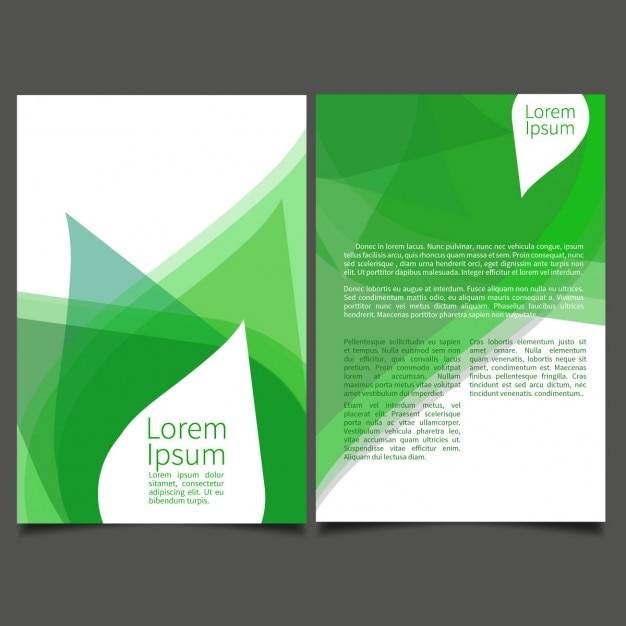 Free Vector green brochure with abstract leaves