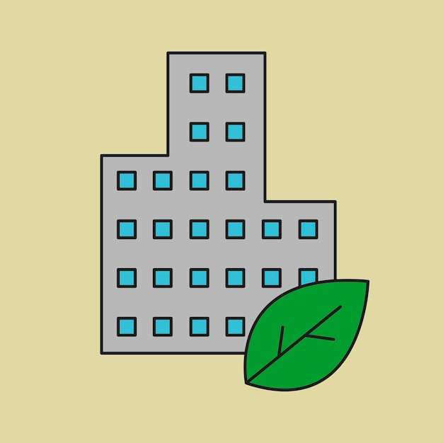 Free Vector green building environment icon design element vector