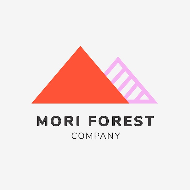 Green business logo template, branding design vector, mori forest company text