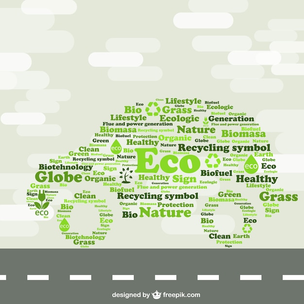 Free Vector green car ecology concept illustration