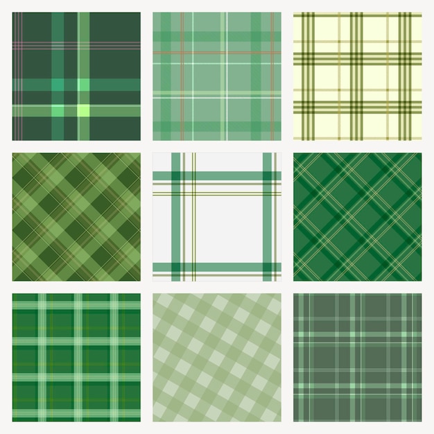 Free Vector green checkered background, abstract pattern design vector collection