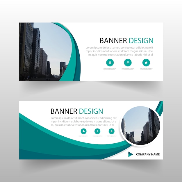 Green circle abstract banner template design 