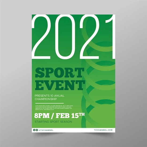 Green circles sporting event poster template