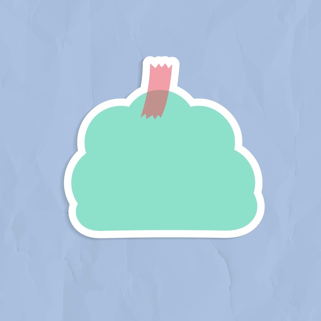 Free Vector green cloud shaped reminder note sticker vector