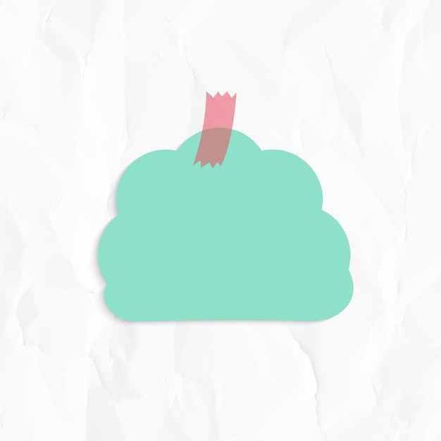 Free Vector green cloud shaped reminder note sticker vector