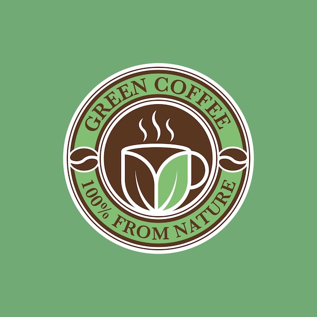 Free Vector green coffee logo badge