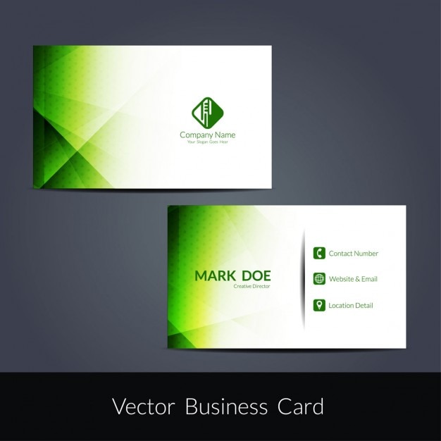 Free Vector green color modern business card design