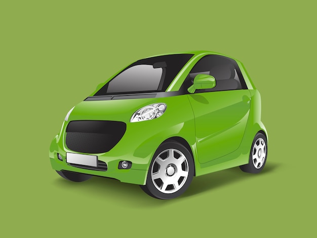 Free Vector green compact hybrid car vector