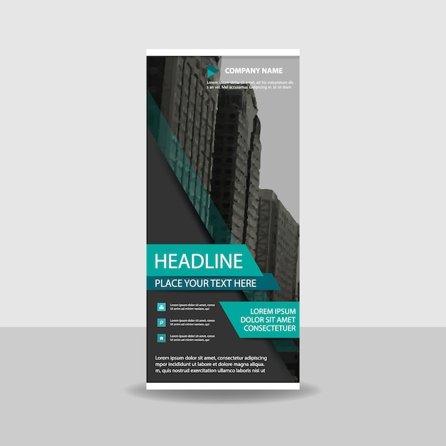 Free Vector green creative roll up banner