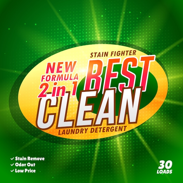 Free Vector green detergent template