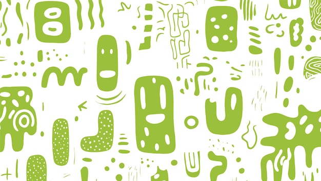 Free Vector green doodle elements