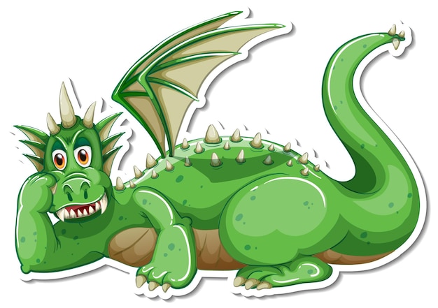 Green Dragon cartoon character sticker