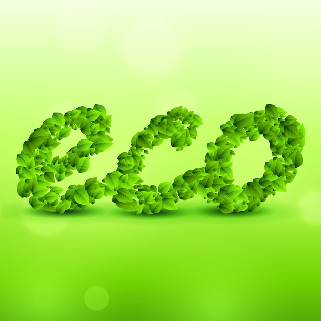 Free Vector green eco background made with leaves