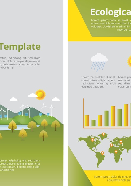 Green ecological flyer template