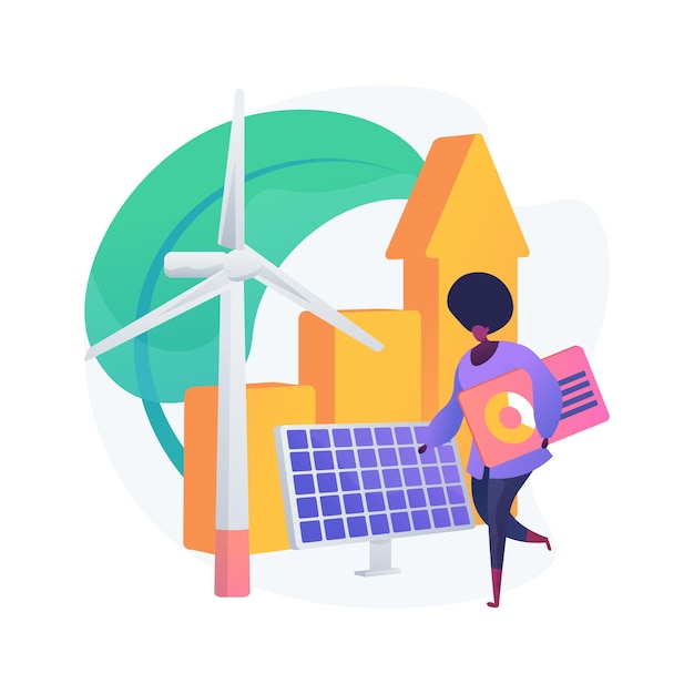 Free vector green economy abstract concept   illustration. low carbon global economy, sustainable development, green education, global economic growth, bio circular, climate resilient