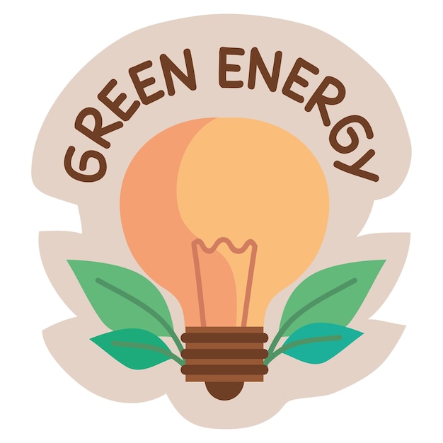 Free Vector green energy ecology stamp