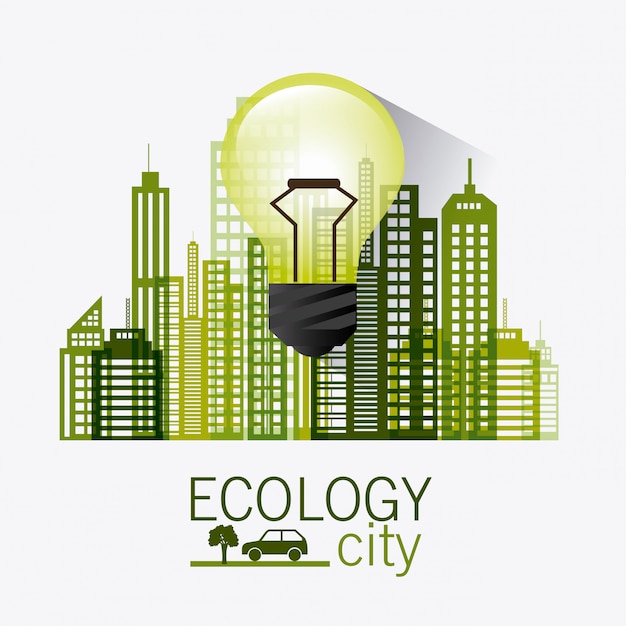 Free vector green energy and ecology