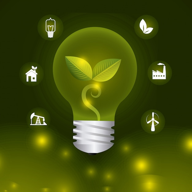 Free vector green energy and ecology