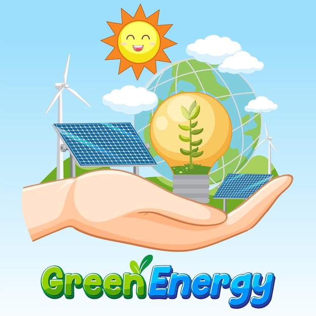 Free vector green energy from natural resources vector concept