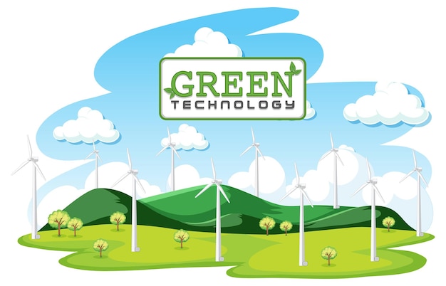 Green energy generated by wind turbine