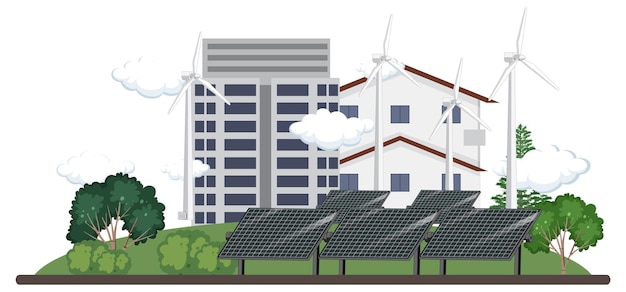 Free vector green energy generated from natural resources vector concept