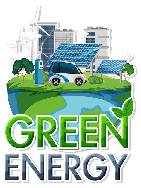 Free Vector green energy text banner design