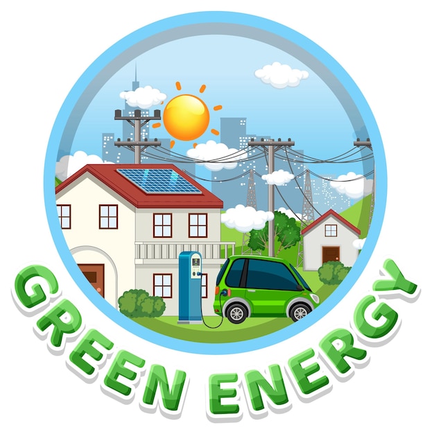 Free Vector green energy text banner design