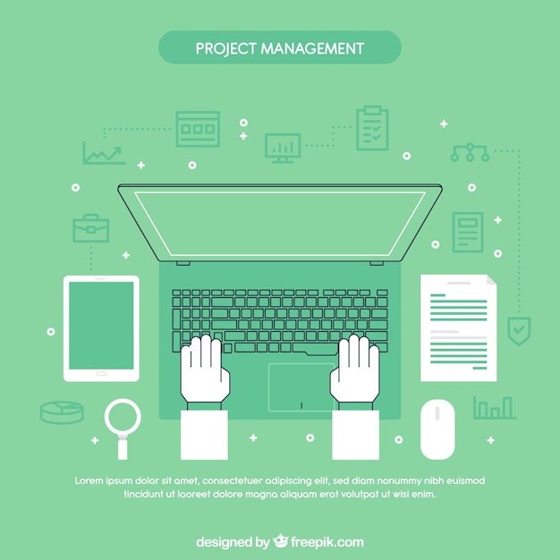 Free Vector green flat project management concept