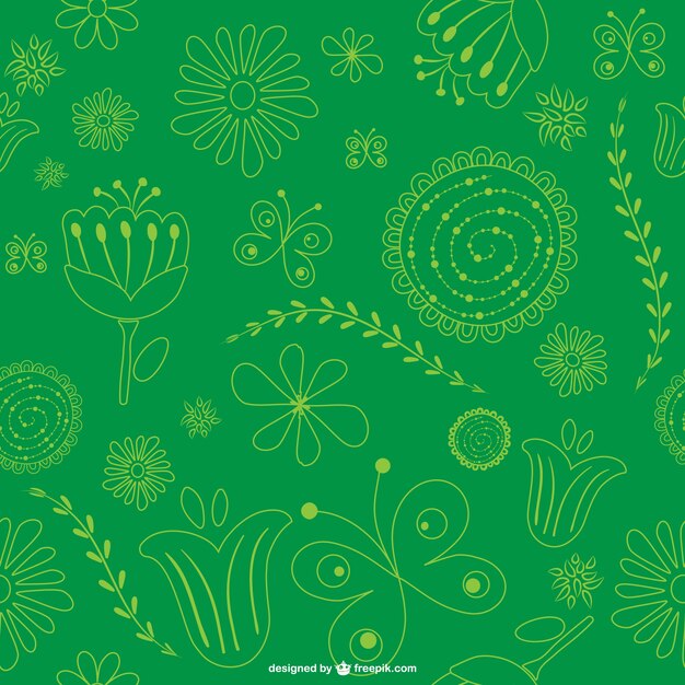 Green floral background pattern