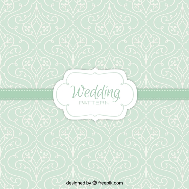 Free vector green floral wedding pattern