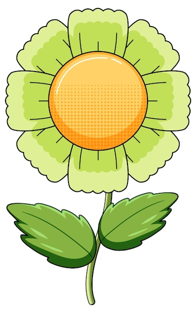 Free Vector green flower with leaves