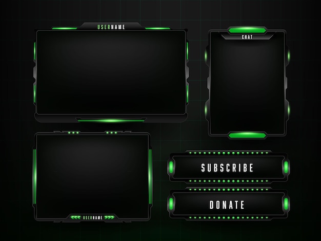 Green gaming panel set design template