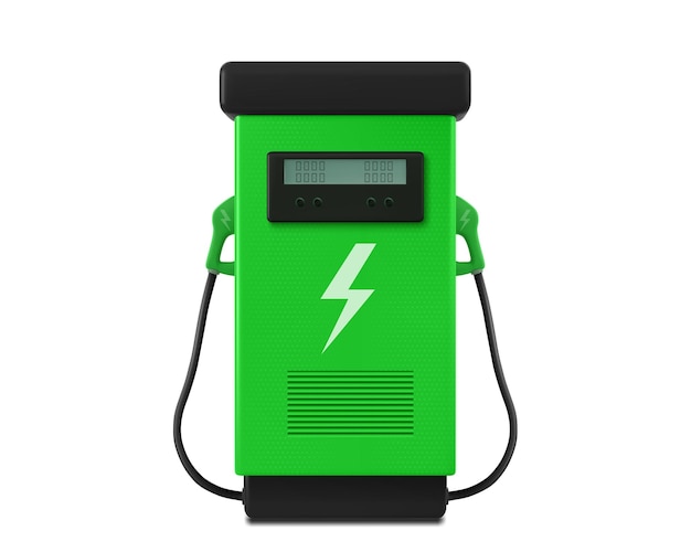 Free vector green gas station for ev vehicle charge