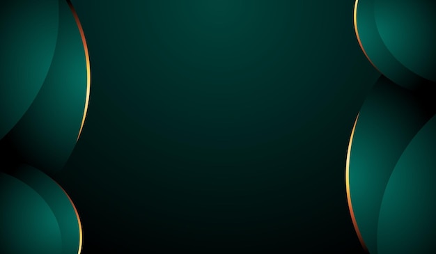 Free vector green gradient 3d wave luxury dark background modern abstract