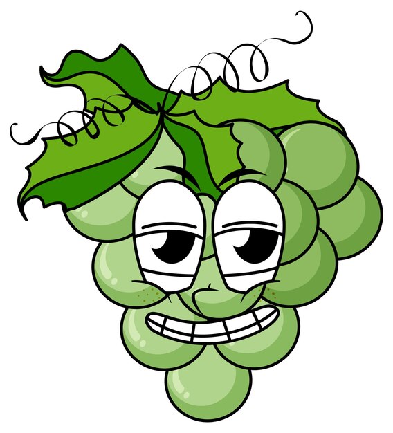 Green grapes with face