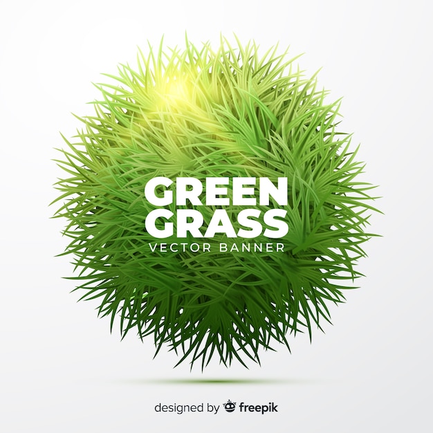 Free Vector green grass banner realistic style