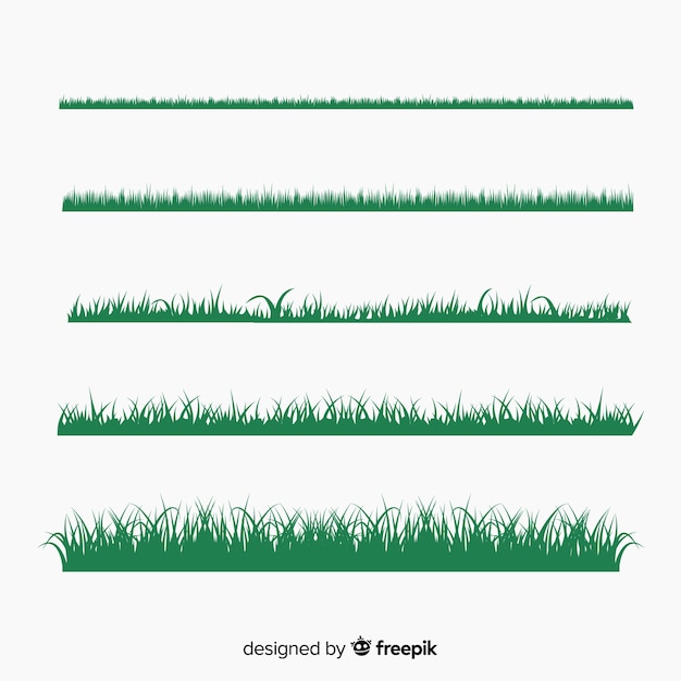 Green grass border silhouettes collection