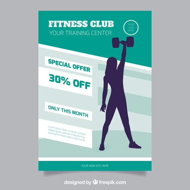 Green gym flyer template