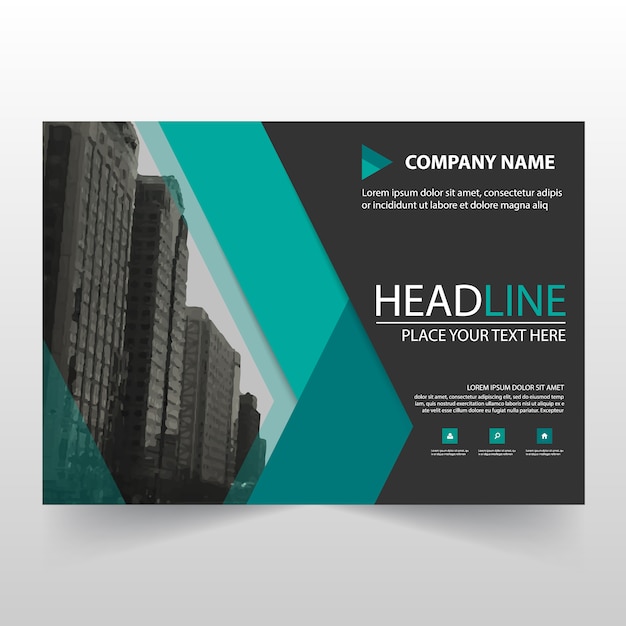 Free vector green horizontal business flyer template