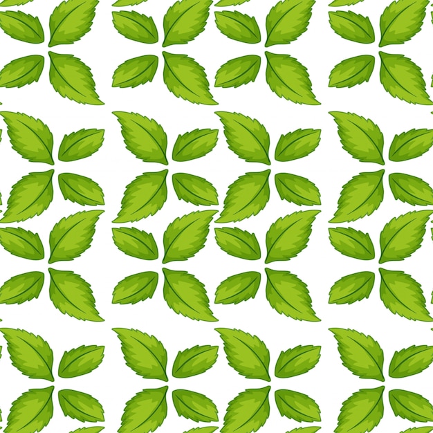 Green leaf seamless pattern