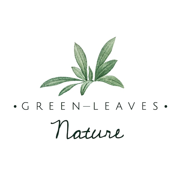 Free vector green leaves nature logo vector