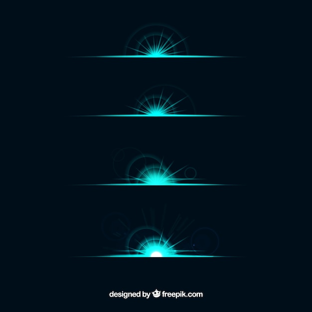 Free Vector green lens flare divider collection