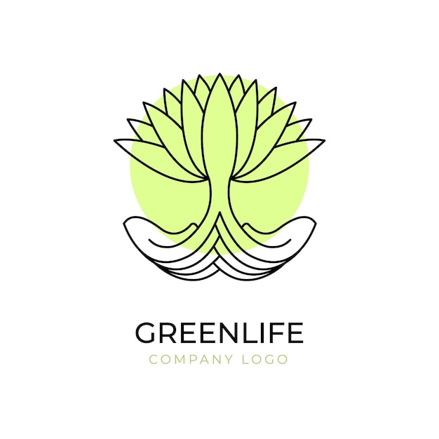 Green life tree logo symbol template