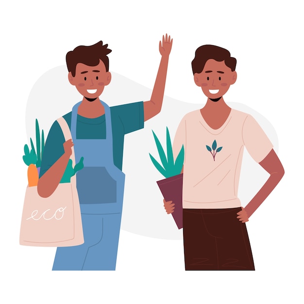 Green lifestyle people illustration