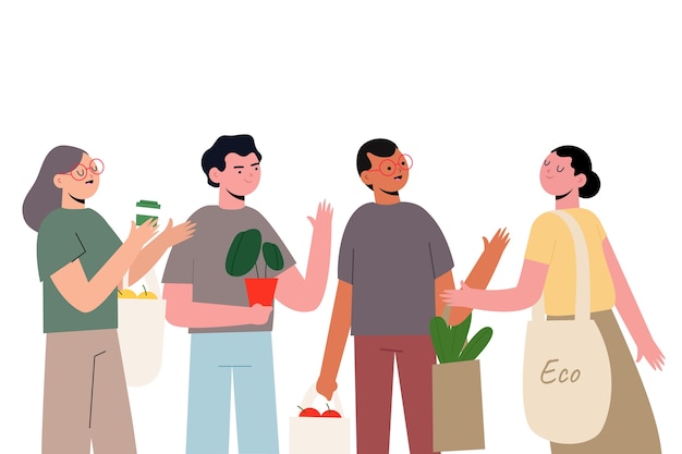 Green lifestyle people illustration