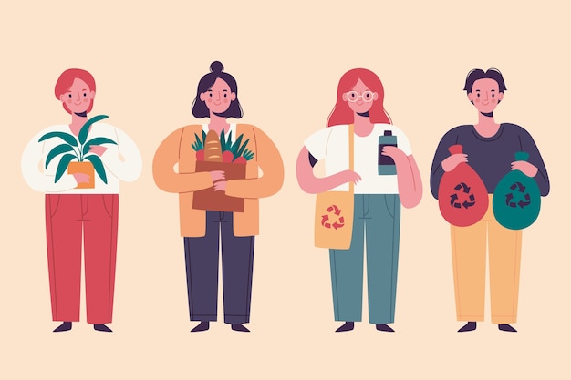 Green lifestyle people illustration